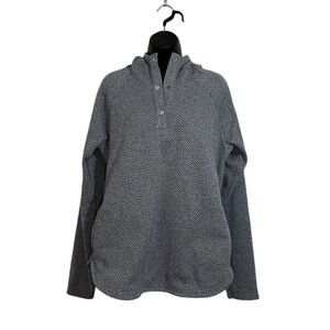 Columbia Fleece Pullover Grey to Lavender 1/4 Snap Hoodie Sz XL